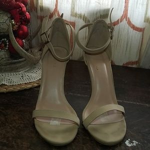 Nude strappy heels